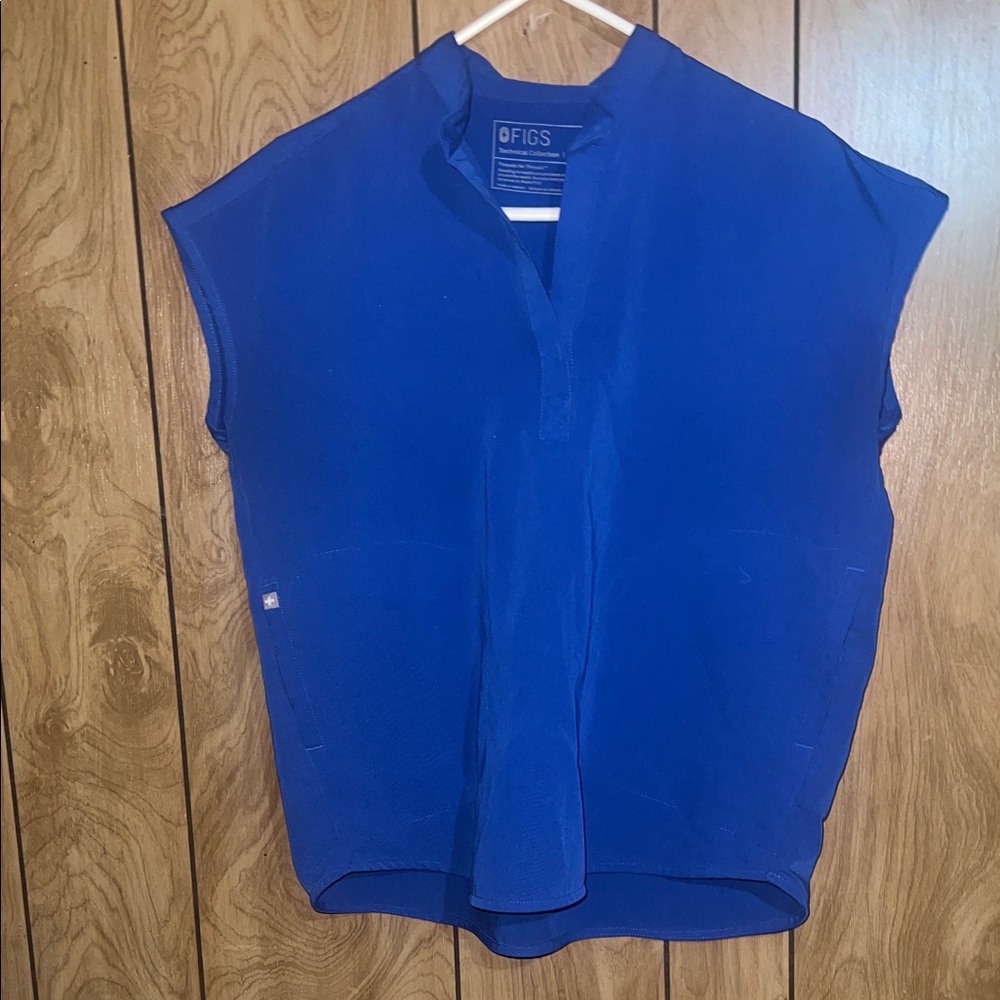FIGS Women's Cobalt Split-Neck Tunic Top